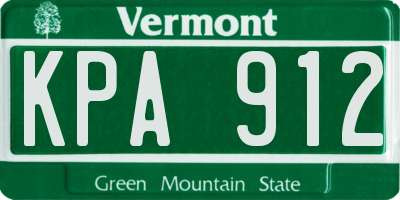 VT license plate KPA912