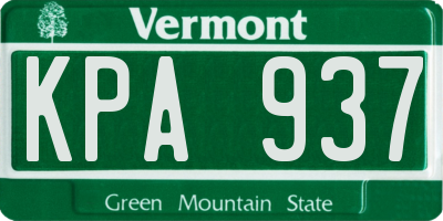 VT license plate KPA937