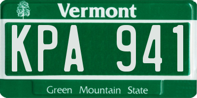 VT license plate KPA941