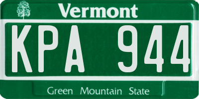 VT license plate KPA944