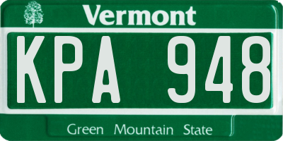 VT license plate KPA948