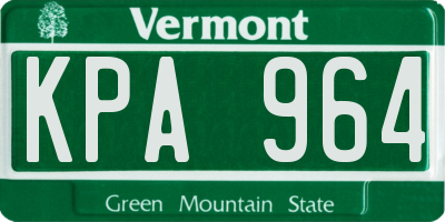 VT license plate KPA964