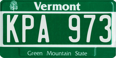 VT license plate KPA973