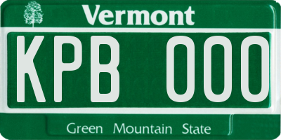 VT license plate KPB000