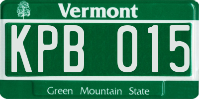 VT license plate KPB015