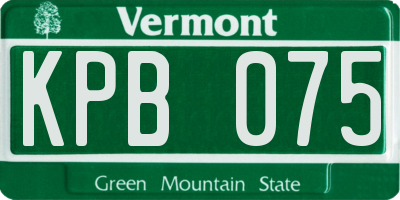 VT license plate KPB075