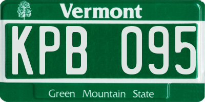 VT license plate KPB095