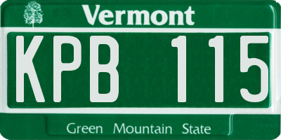 VT license plate KPB115