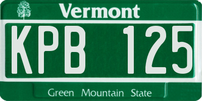 VT license plate KPB125