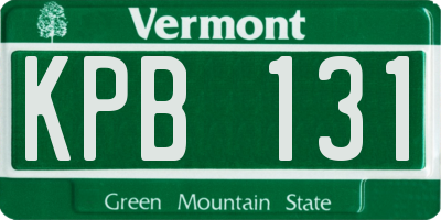 VT license plate KPB131