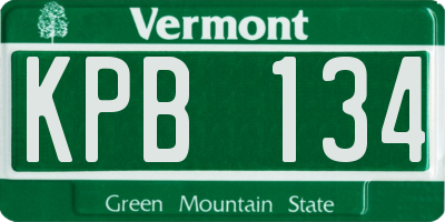 VT license plate KPB134