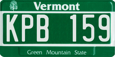 VT license plate KPB159
