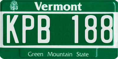 VT license plate KPB188