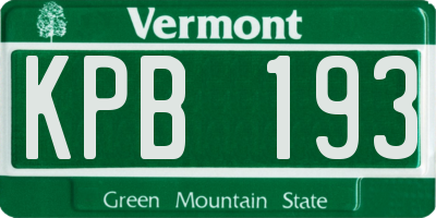 VT license plate KPB193