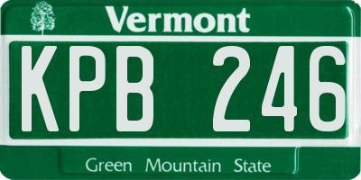 VT license plate KPB246