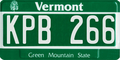 VT license plate KPB266