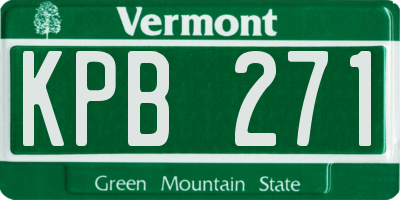VT license plate KPB271