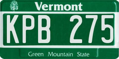 VT license plate KPB275