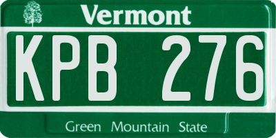 VT license plate KPB276