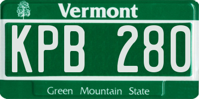 VT license plate KPB280