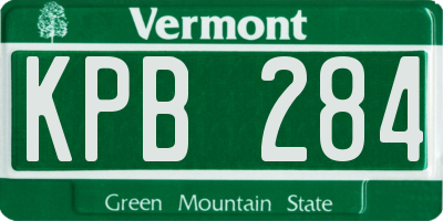 VT license plate KPB284