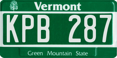 VT license plate KPB287