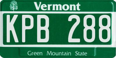 VT license plate KPB288