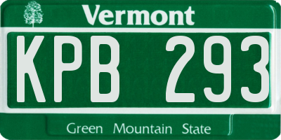 VT license plate KPB293
