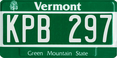 VT license plate KPB297
