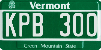 VT license plate KPB300