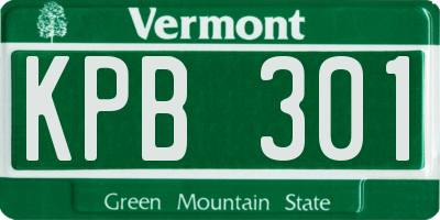 VT license plate KPB301