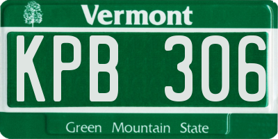 VT license plate KPB306