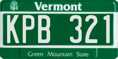 VT license plate KPB321