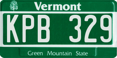 VT license plate KPB329