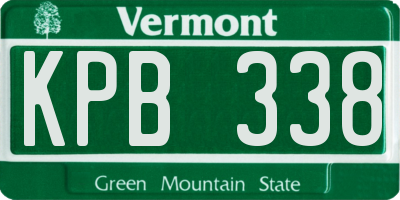 VT license plate KPB338
