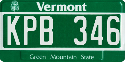 VT license plate KPB346