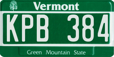 VT license plate KPB384