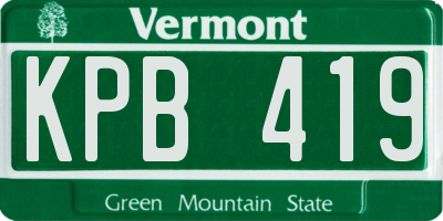 VT license plate KPB419