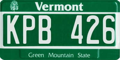 VT license plate KPB426