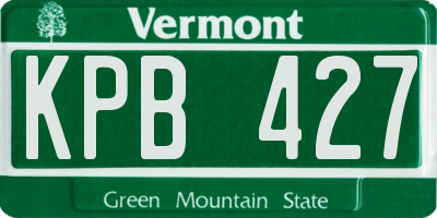 VT license plate KPB427
