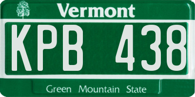 VT license plate KPB438
