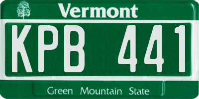 VT license plate KPB441