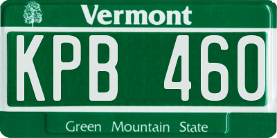 VT license plate KPB460