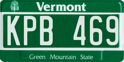 VT license plate KPB469