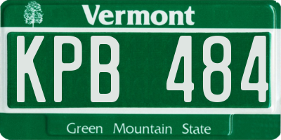 VT license plate KPB484