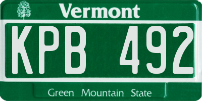 VT license plate KPB492