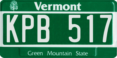 VT license plate KPB517