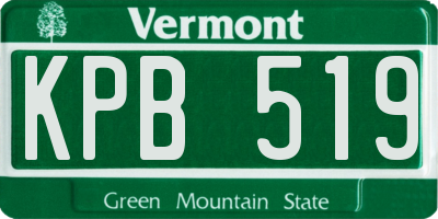 VT license plate KPB519