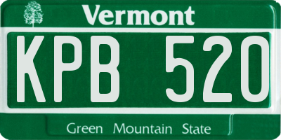 VT license plate KPB520