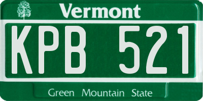 VT license plate KPB521